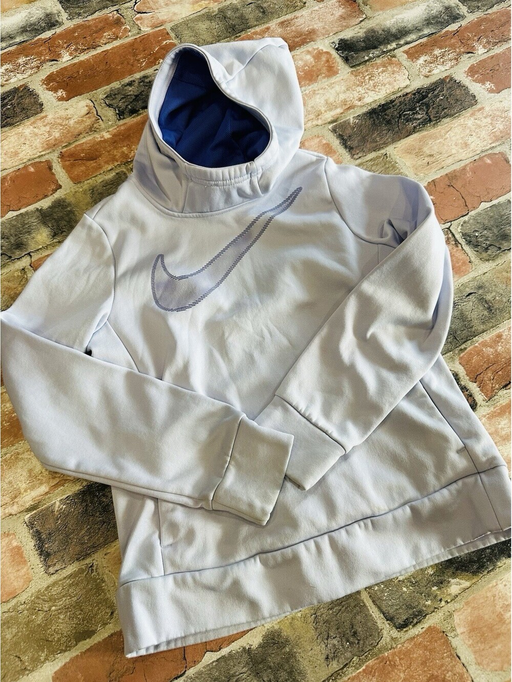 Nike Dri-FIT purple Big Swoosh Funnel Neck Pullover Hoodie Size Youth Small